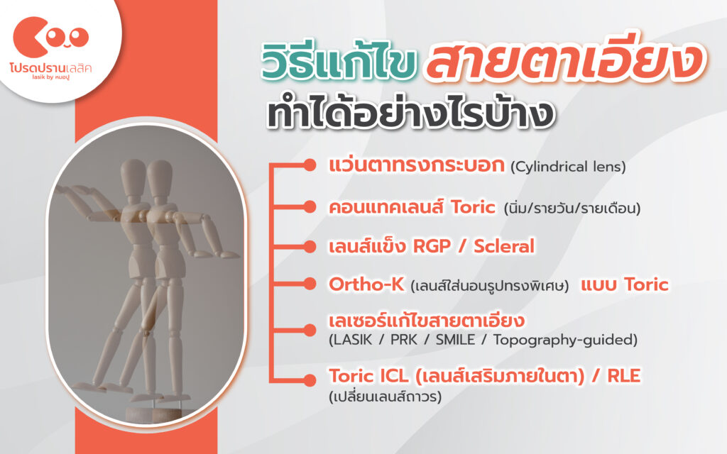 วิธีแก้ไขสายตาเอียง ทำได้อย่างไรบ้าง