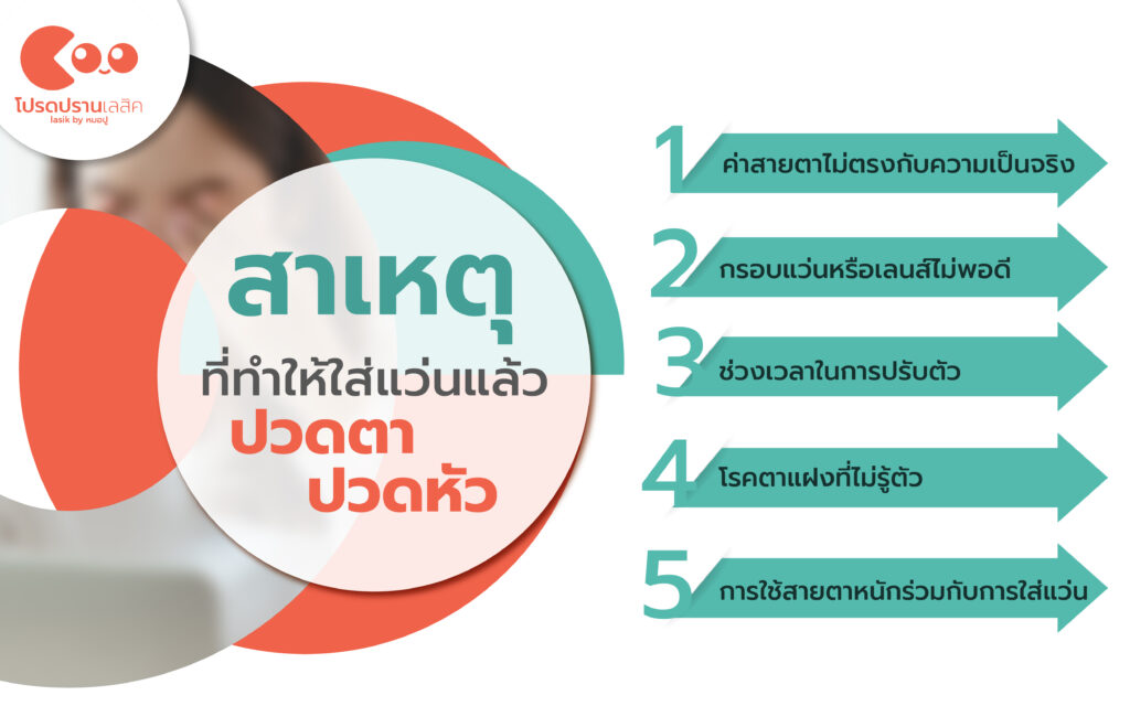 สาเหตุที่ทำให้ใส่แว่นแล้วปวดตา ปวดหัว