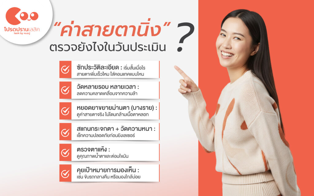 ค่าสายตานิ่ง ตรวจอย่างไรในวันประเมิน