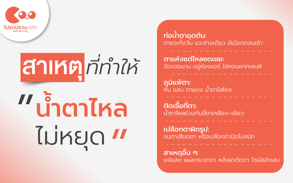 สาเหตุของน้ำตาไหลตลอดเวลา ที่พบได้บ่อย