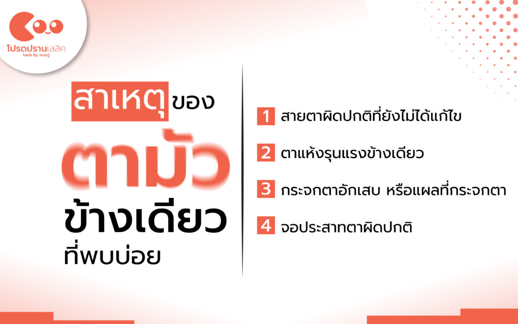 สาเหตุของ ตามัวข้างเดียว ที่พบบ่อย